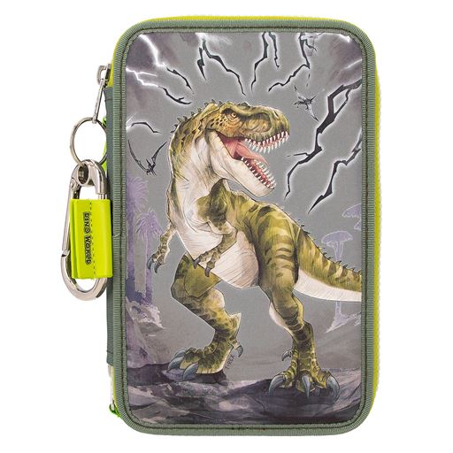 Dino World Reflector Trippel Penalhus, Grå/Grøn