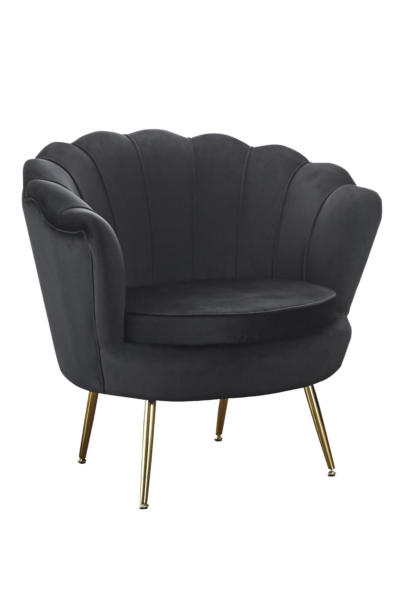 Muschelsessel Samt Schwarz Relaxsessel Polstersessel Ohrensessel Loungesessel