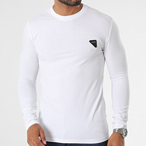Tee Shirt Manches Longues Slim Chicago MMKL00331 Blanc
