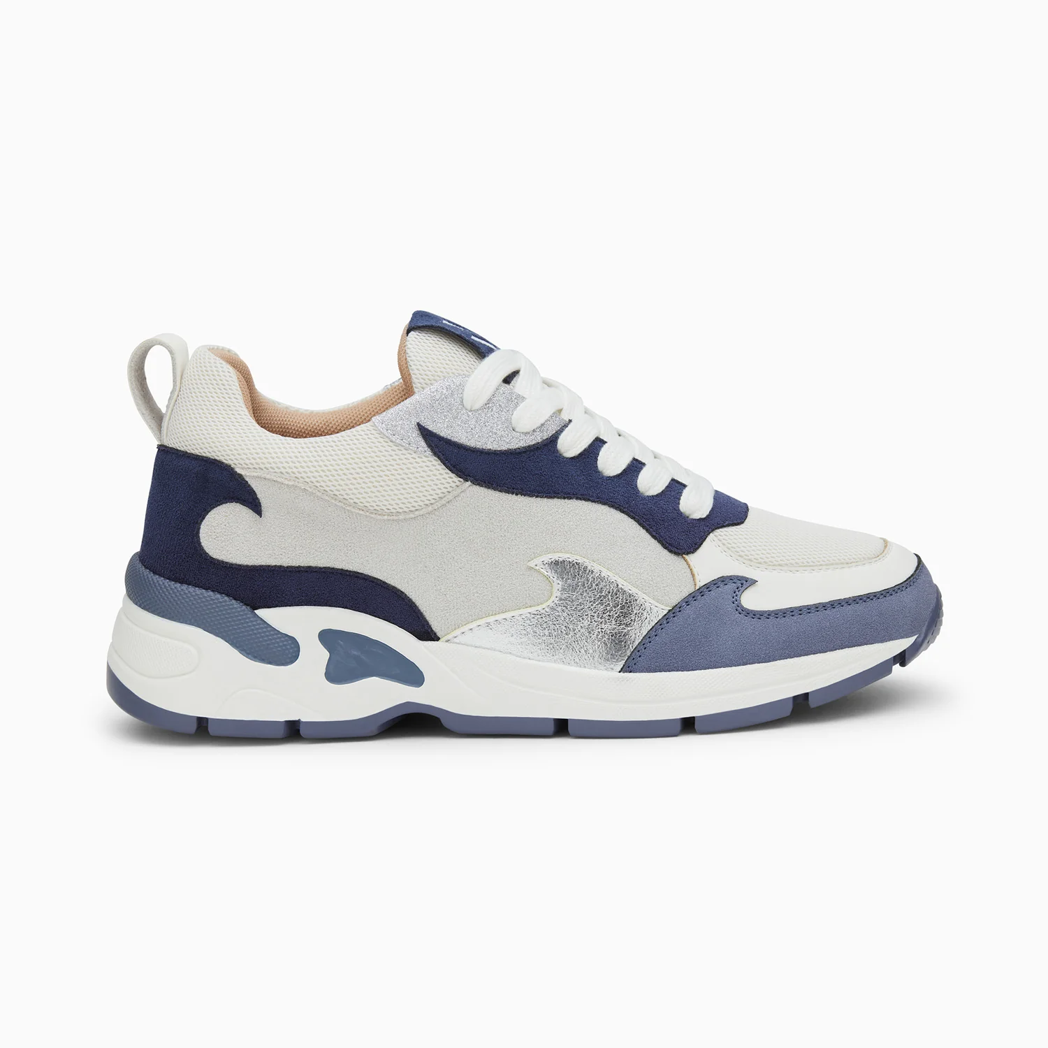 Sneakers-Baskets flamme Arya gris et bleu