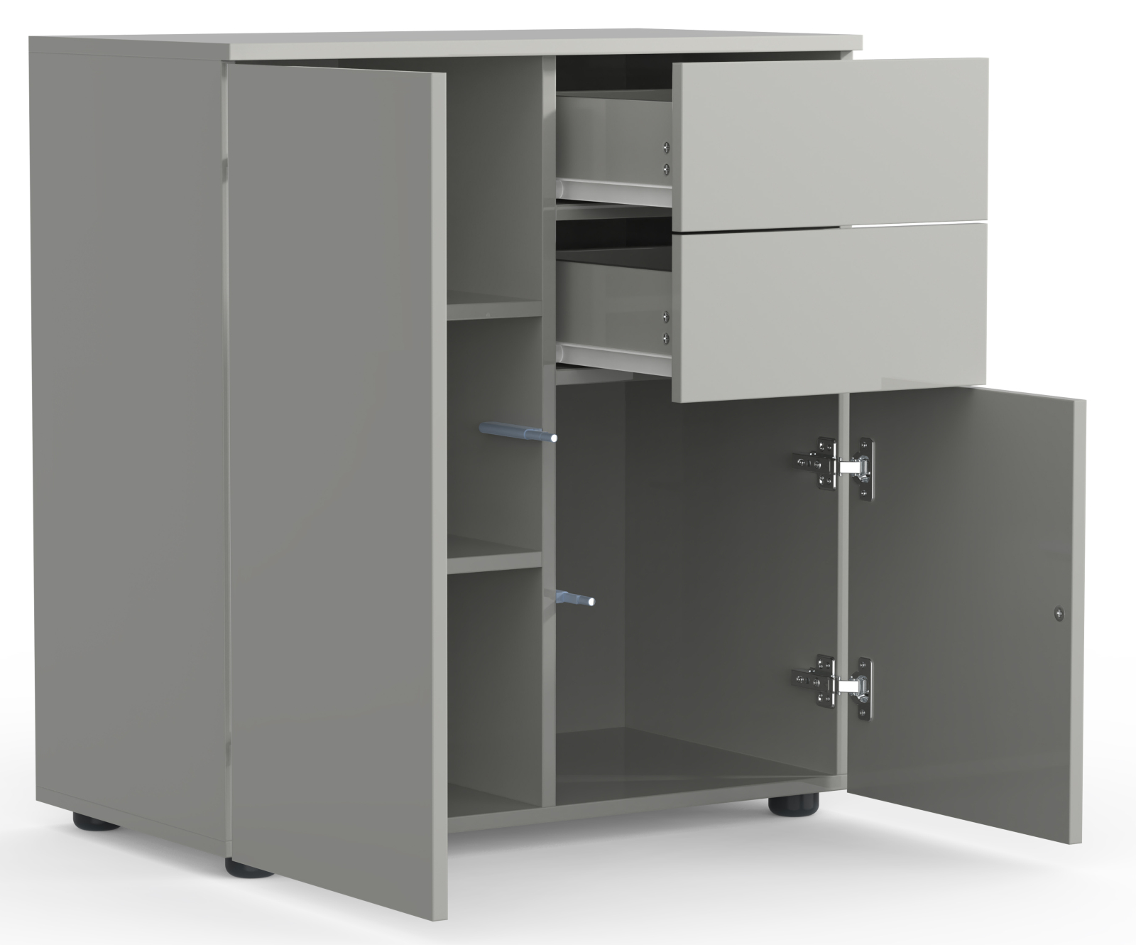 Kommode DALOSA - grau - 4 Fächer - 70 cm