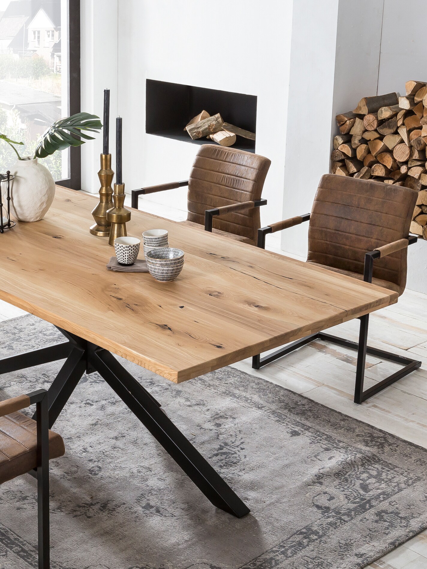 Tischplatte 200x100 Wildeiche Esstisch Schreibtisch DIY Esszimmer Küche Tisch