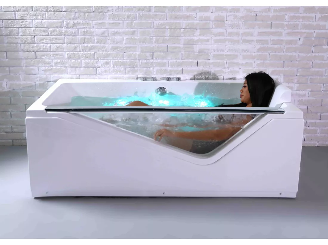 Baignoire balnéo droite INDRA Wave L170xl80xH63cm, by SPALINA