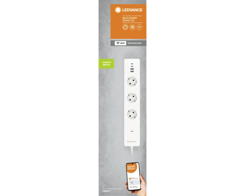 Ledvance WiFi Smart+ 3-voudige stekkerdoos met 4x USB Type A + C, 1,5 m, wit