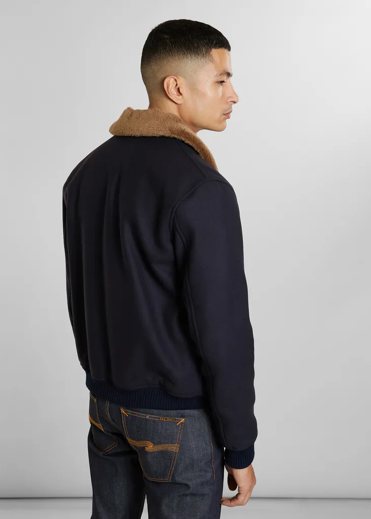 Blouson col effet mouton en laine vierge L'Exception Paris