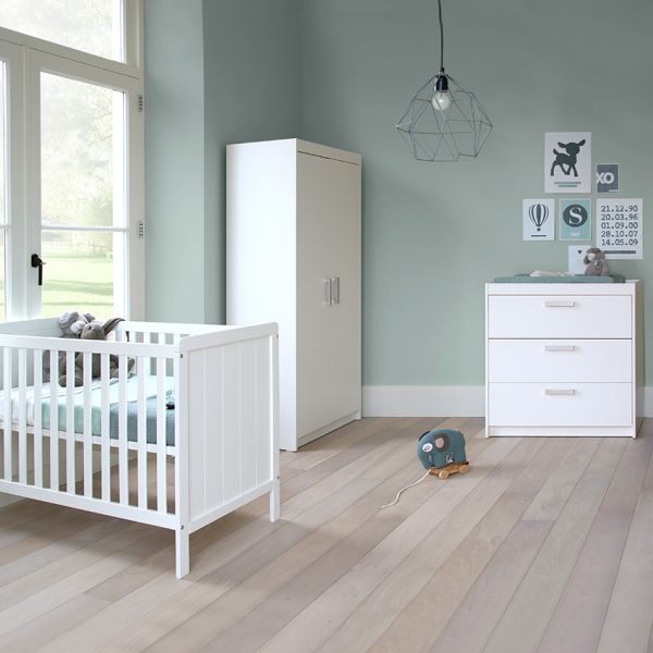 Europe Baby Ralph Babykamer Wit | Bed 60 x 120 cm   Commode