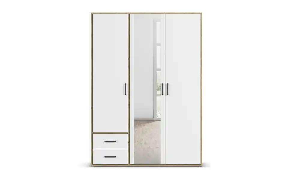 Drehtürenschrank Absetzung: Eiche Artisan 140 cm 3 Stück