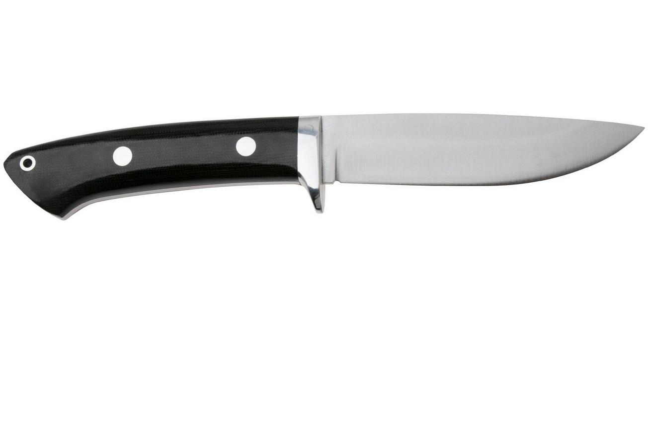 Bark River Wilderness 5 CPM Cru-Wear, Black Canvas Micarta, vaststaand mes
