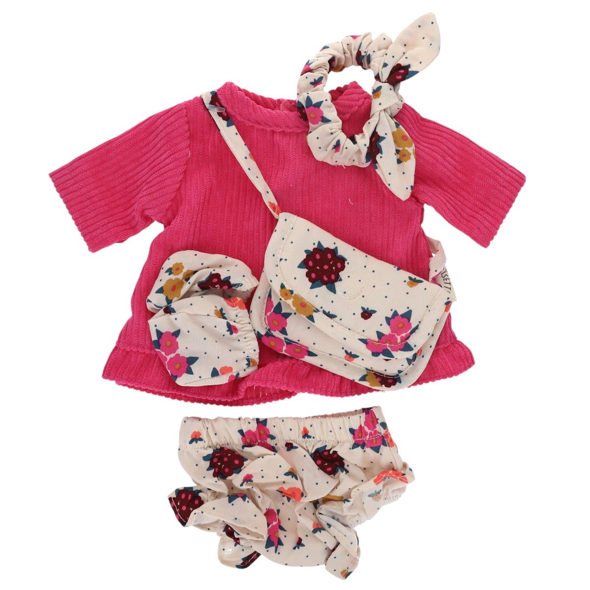 Tenue de poupée Pia robe velours rose - La vie en rose Frisette