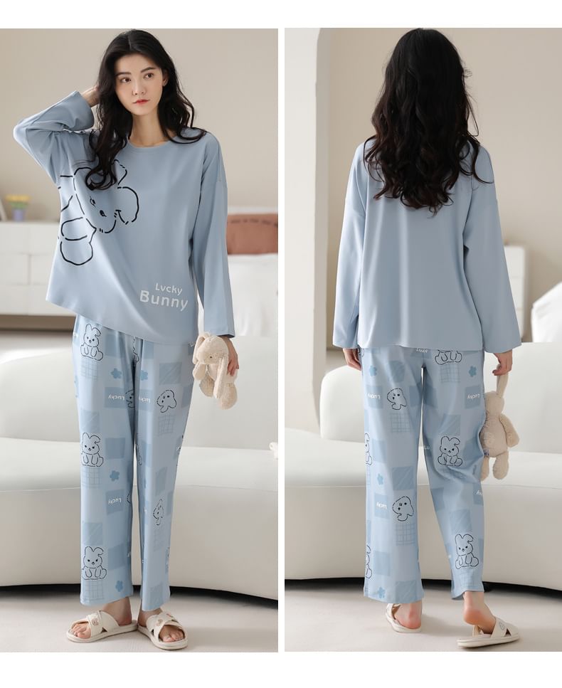 Lion Sniff - Cartoon bedrukte pyjamaset voor borstvoeding