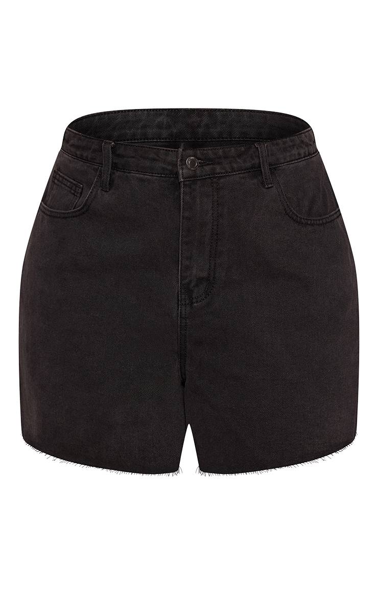 Noir Short En Jean Fluide Grande Taille