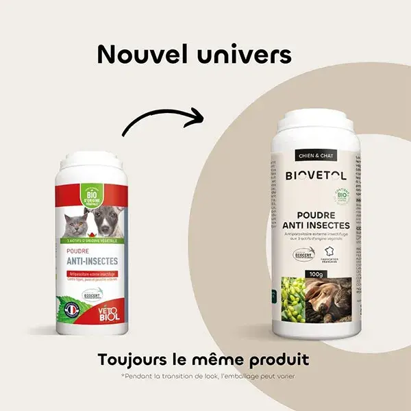Biovetol - Antiparasitaire - Poudre Anti-Insectes Bio - 100g