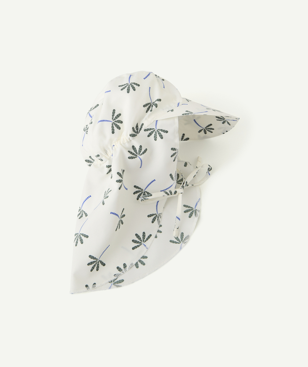 LASSIGCASQUETTE ANTI-UV BÉBÉ GARÇON BLANC AVEC IMPRIMÉ PLAMIER