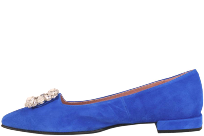 COPENHAGEN SHOES FAIRYTALES ELECTRIC BLÅ LOAFERS I RUSKIND