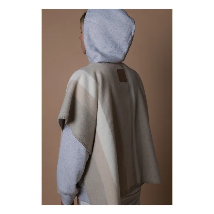 La Méricaine Poncho Long Mothearl Laine Recyclée | Beige