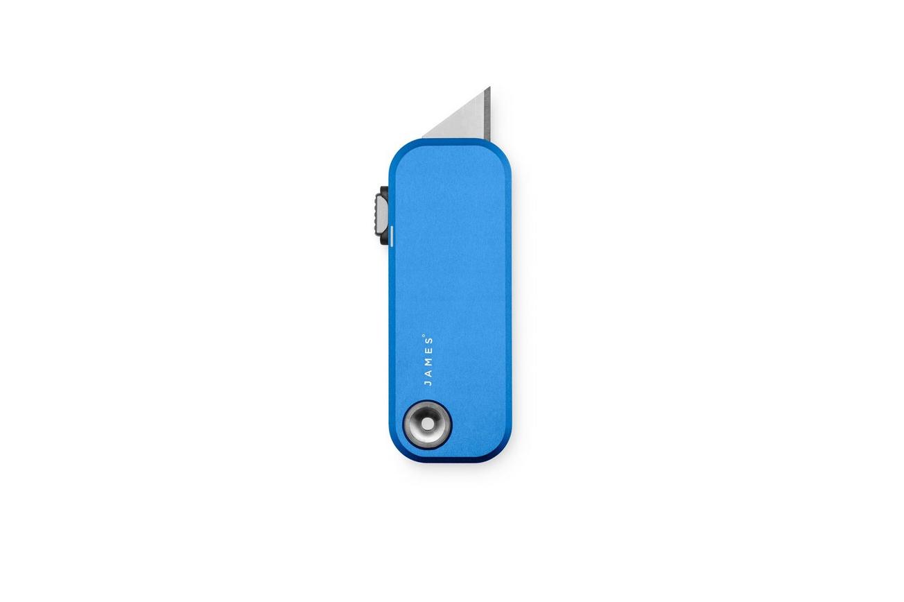 The James Brand The Palmer, Cerulean Aluminum, Yellow Lanyard KN121181-00 utility mes