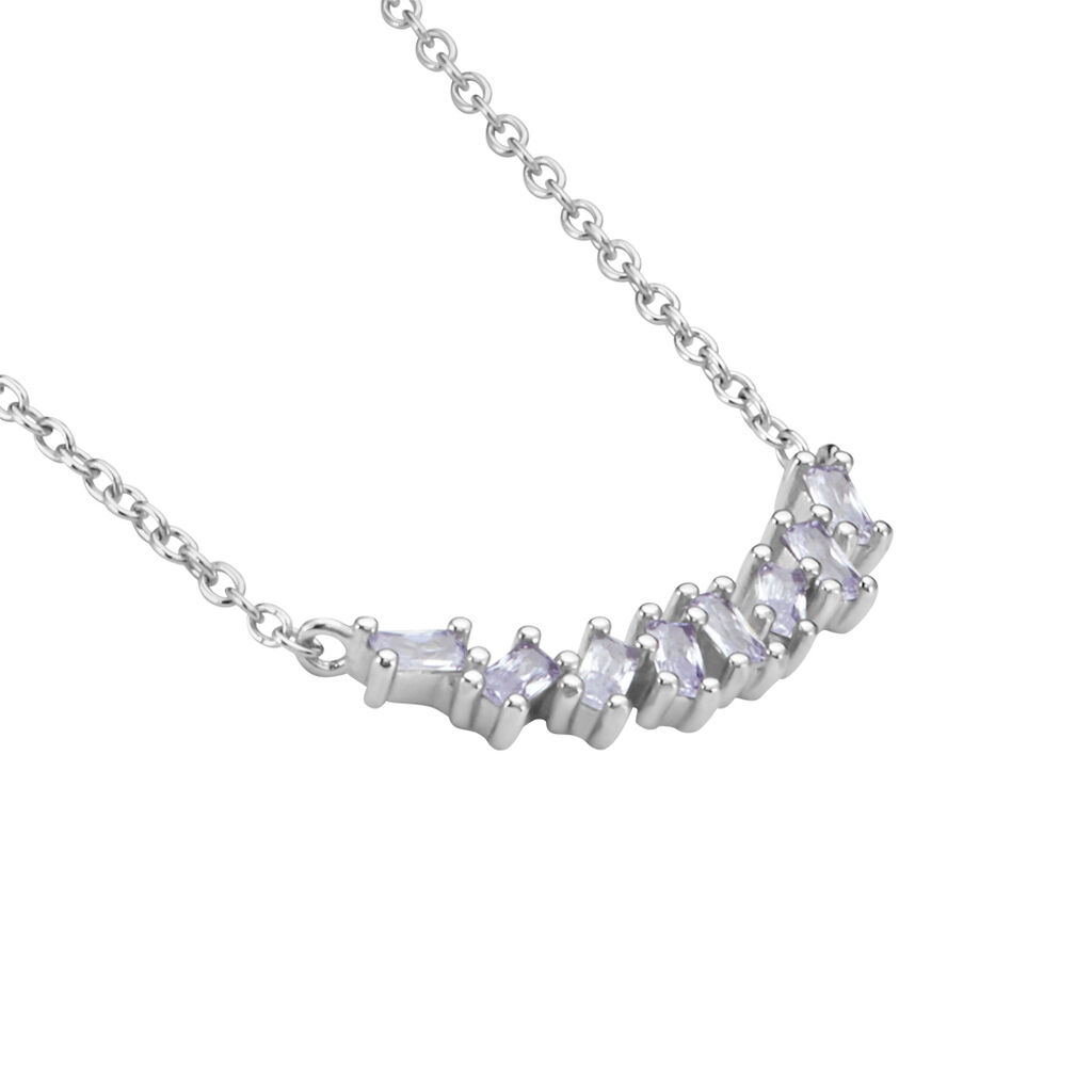 Collier Adonia Argent Blanc Oxyde De Zirconium Bleu