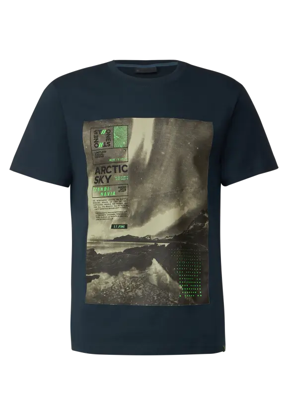 Arctic Sky Foto T-Shirt - diver blue