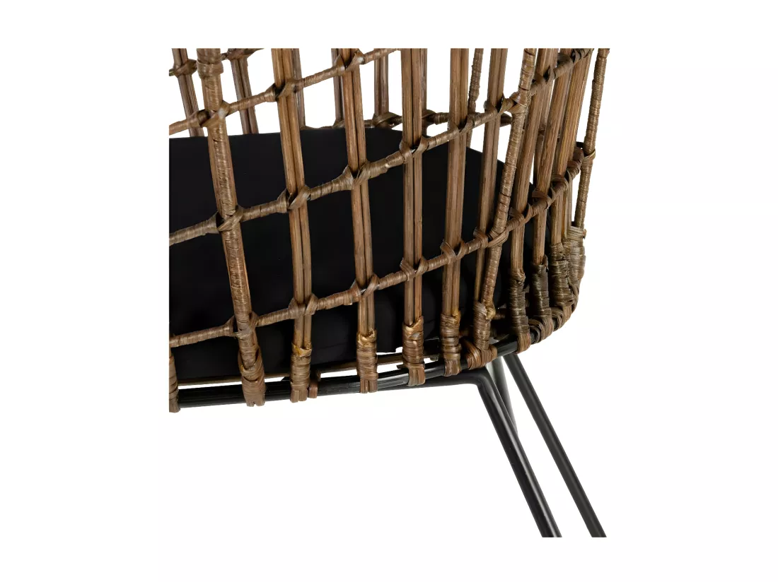 Fauteuil Rotin Marron/Métal - CARAMELO