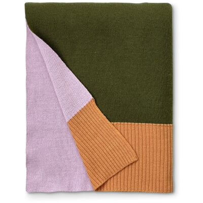 Decke Knit, Grün-Pink-Orange