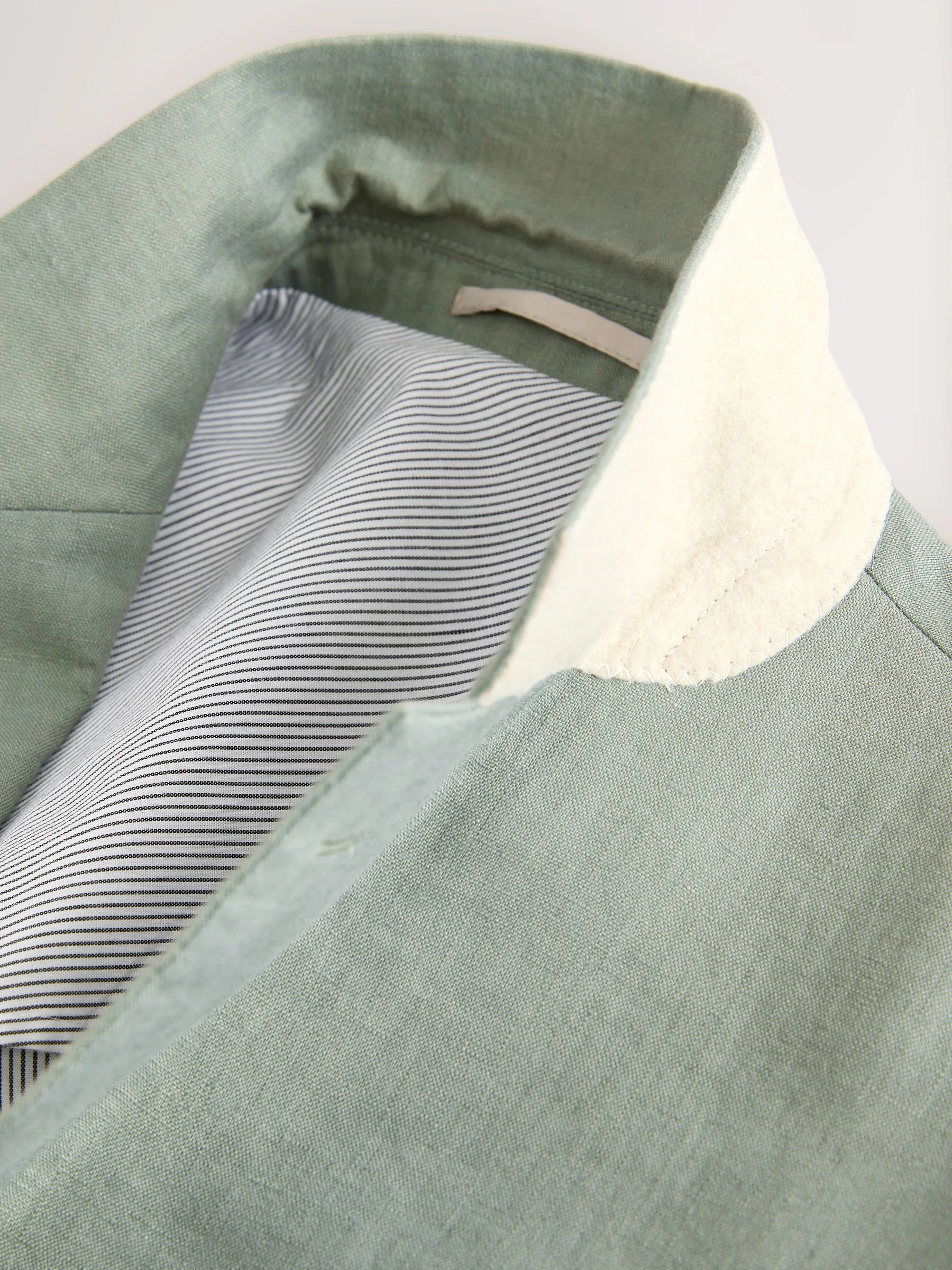 Groen - Slim-fit linnen kostuum: jasje