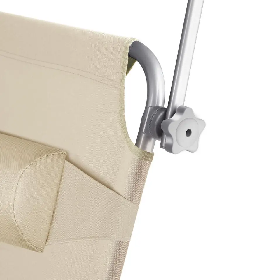 tectake Ligbed Chloé 4-niveaus, hoofdkussen en tas, Beige