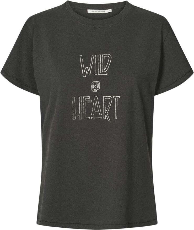 Rabens Saloner Wild @heart t-shirt - Ambla Chalk