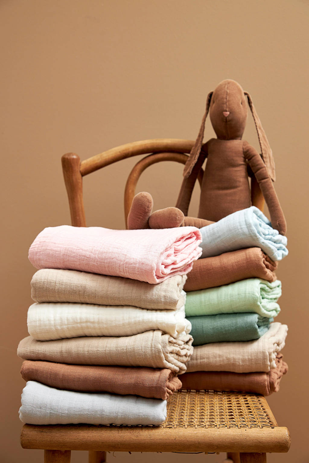 hydrofiele swaddle - set van 2 Uni - Grey/Sand - 120x120cm