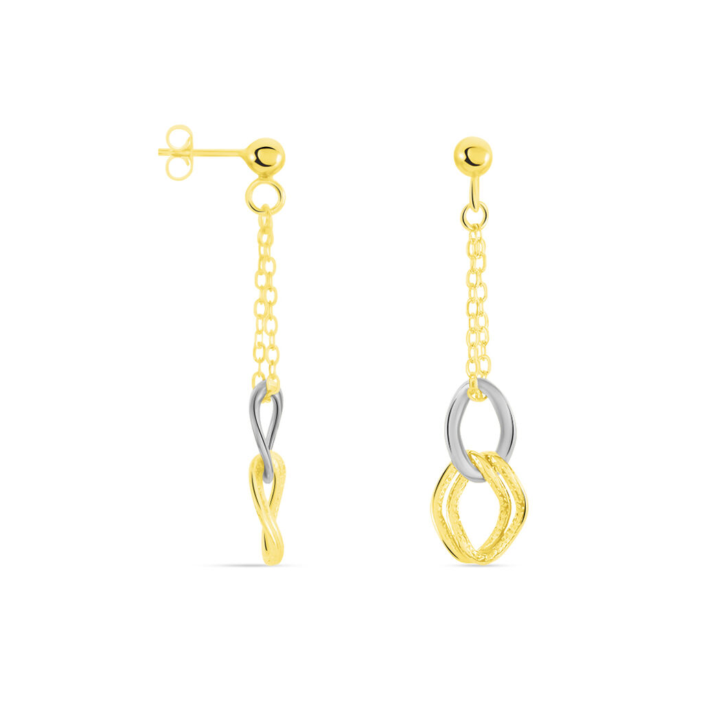 Boucles D'oreilles Pendantes Louisa Or Bicolore