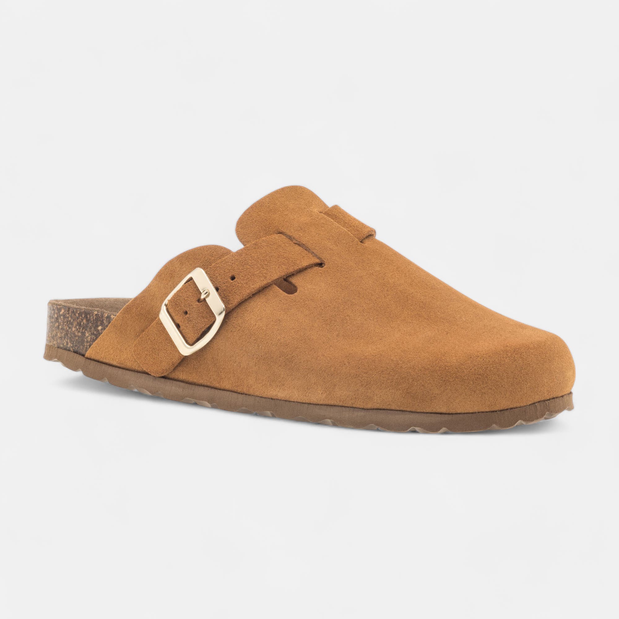 Mules Femme en cuir cognac