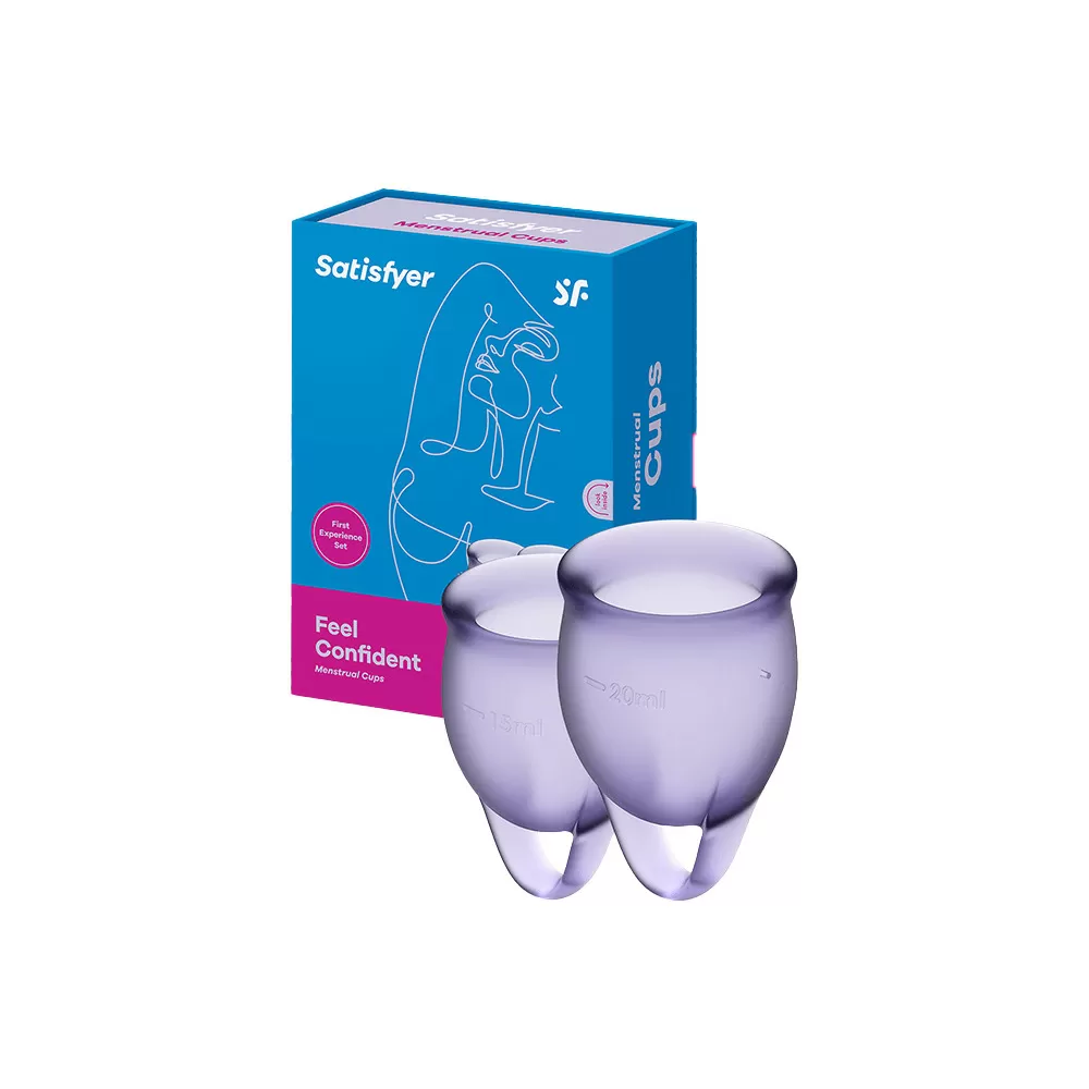 Satisfyer Feel Confident Menstruationskop, Purple - 2 stk.