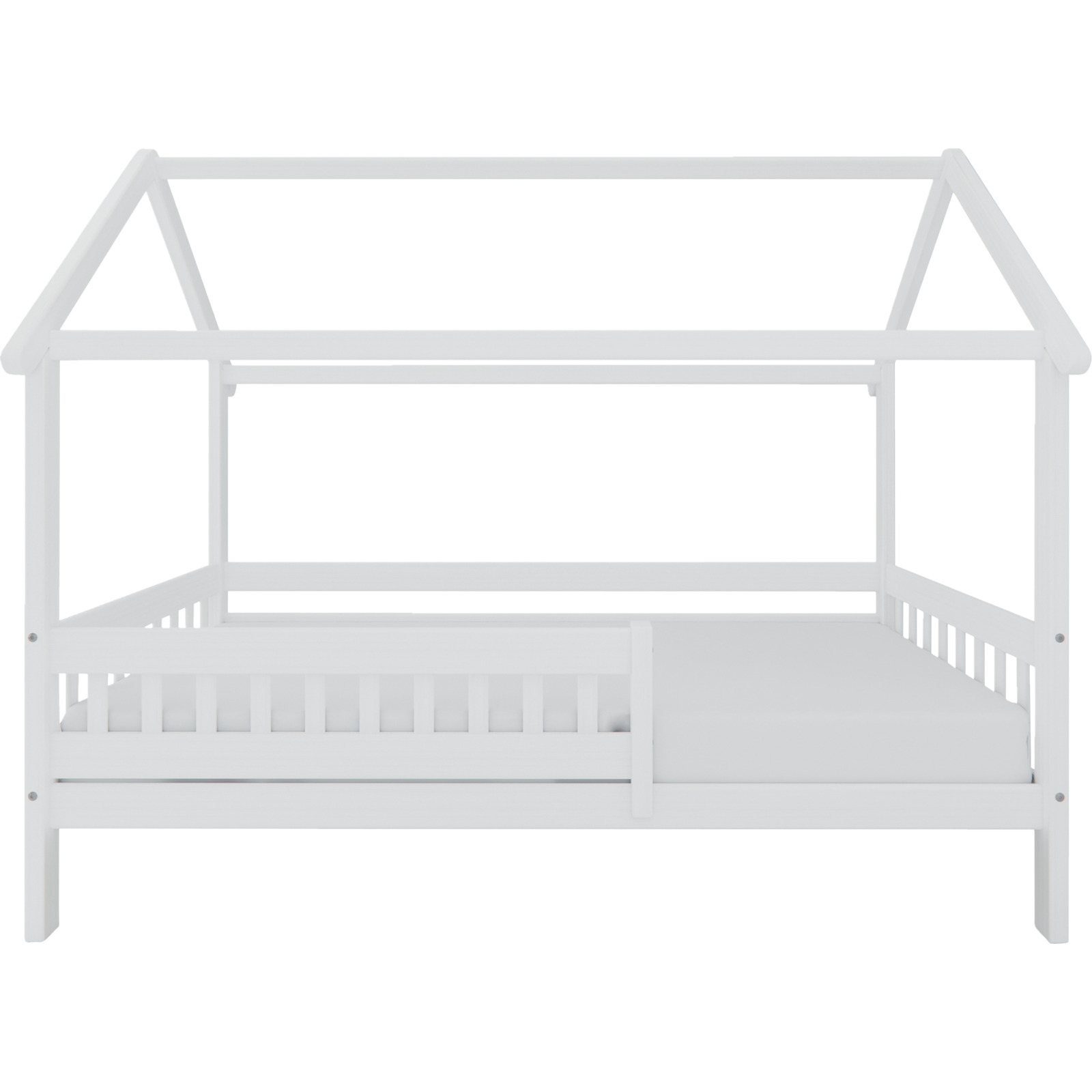 Bett Mila mit Dach Buche massiv 90 x 200 cm Buche weiss