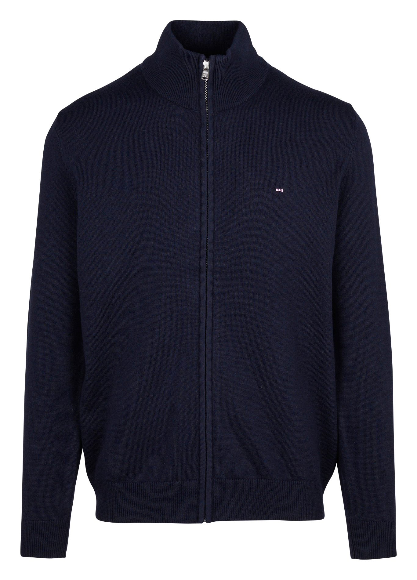 Gilet zippé regular en laine et coton | Bleu