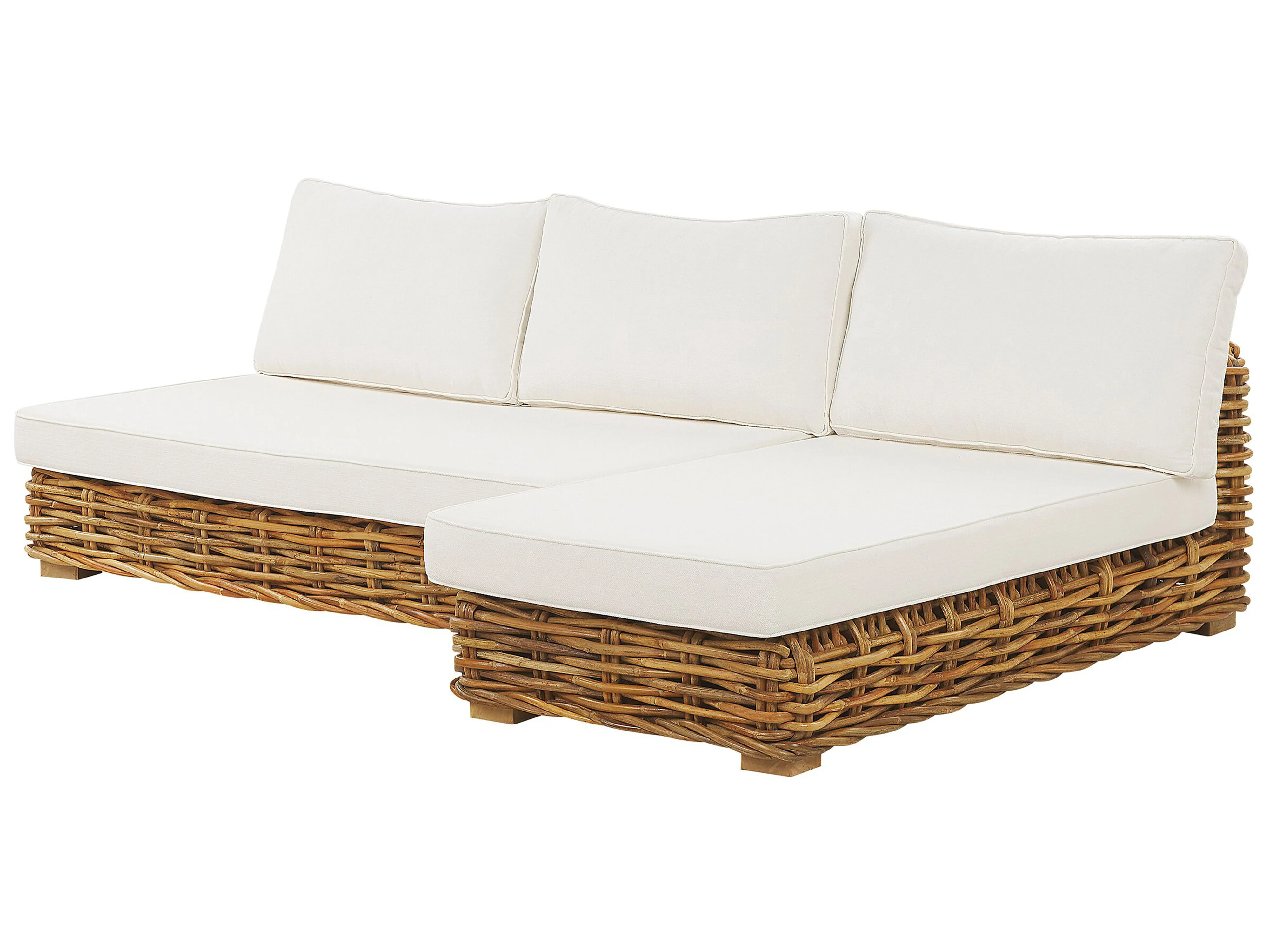 Loungeset met tafel 4-zits VARALLO linkszijdig modulair Rotan Natuurlijk