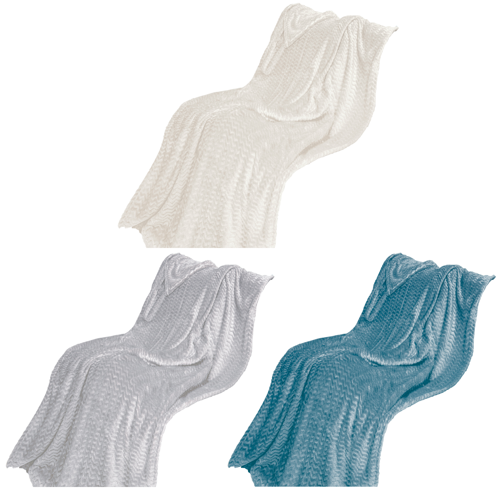 Flanell-Wohndecke - sortiert - Jacquard - 140x200 cm