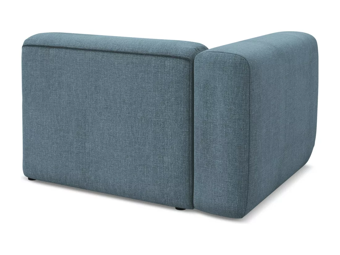 Module avec accoudoirs gauche en tissu chenille - jeans - EKAHI