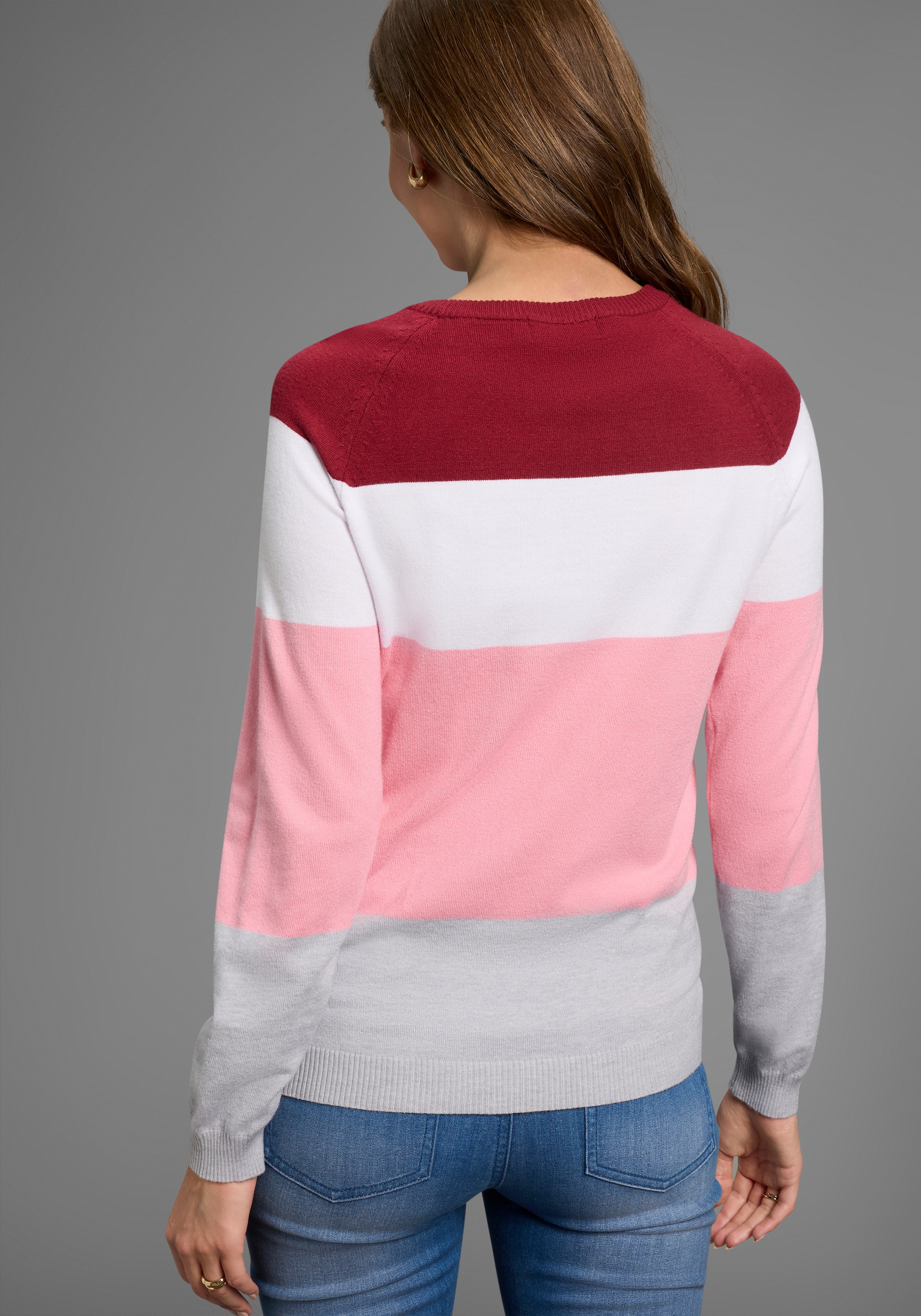 Neun Monate Strickpullover »Ringel-Pullover für Schwangerschaft und Stillzeit«, Umstands-Pullover mit praktischer Öffnung