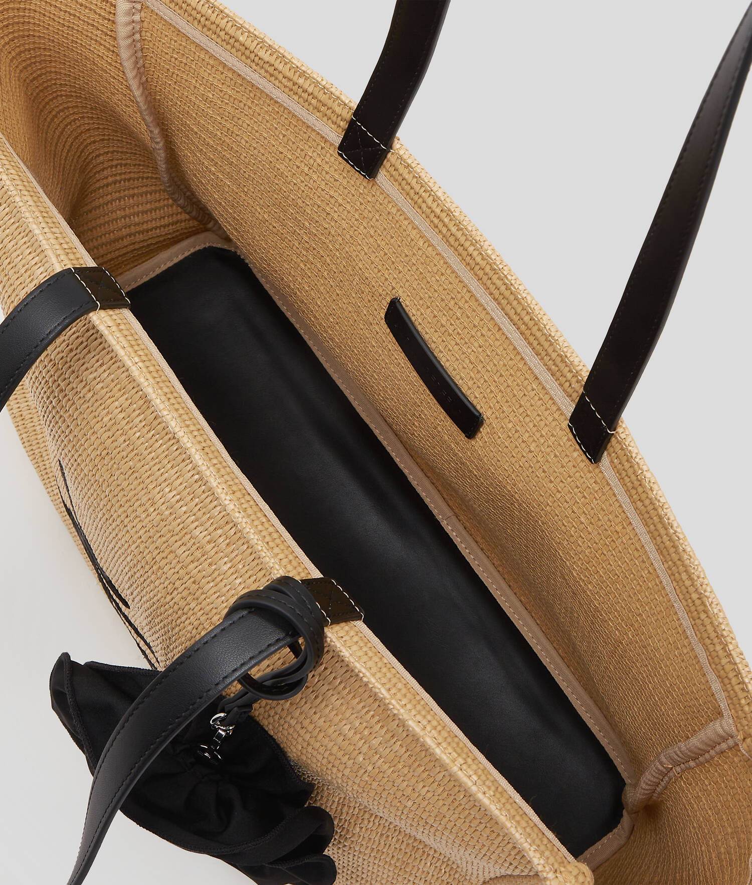CABAS DE PLAGE FLORAL EN RAPHIA K/SIGNATURE - Naturel