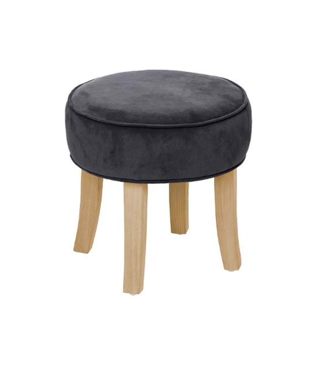 Tabouret en Velours Adriel 35cm Gris Foncé