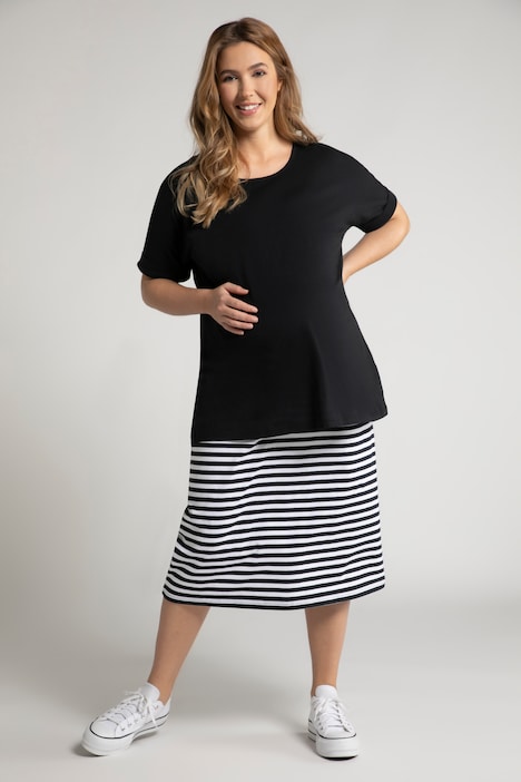 Bellieva-Kleid, Jersey, oversized, doppellagig, Halbarm, Biobaumwolle, GOTS