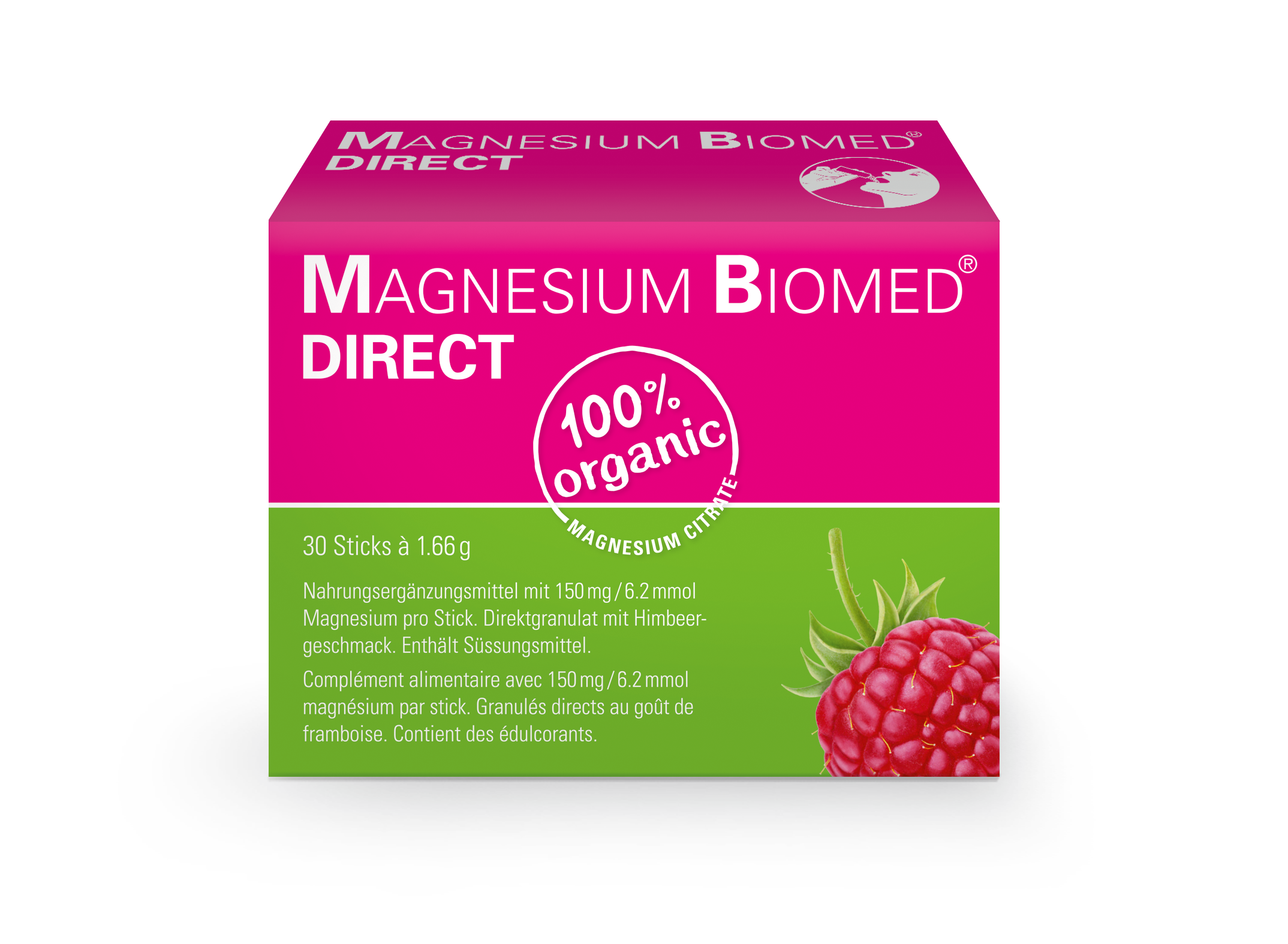 Magnesium Biomed direct<br>30 Stück, Stick, Granulat