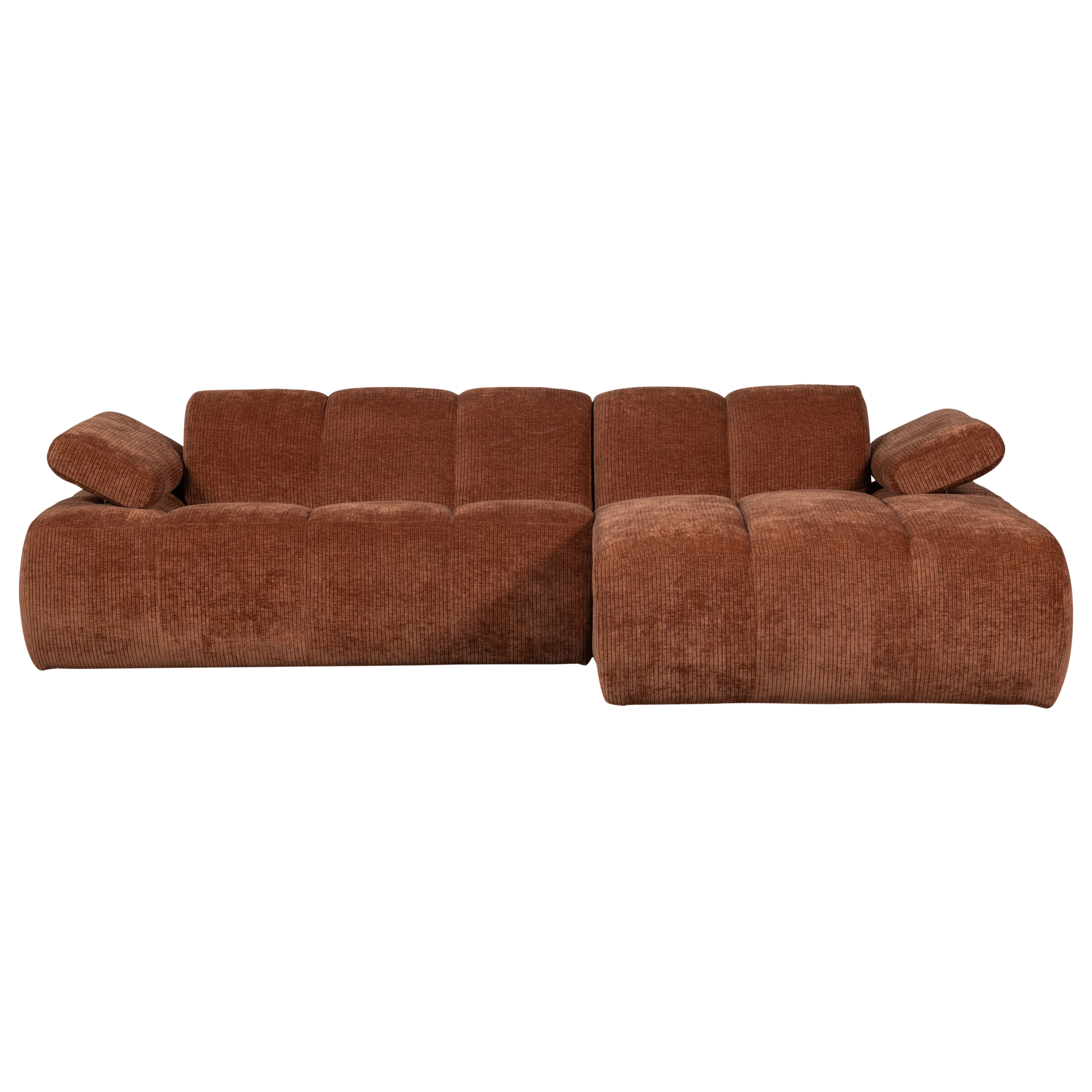 Chaise Longue Mojo Mojo Chaise Longue Rechts - Geweven Ribstof - Roestbruin