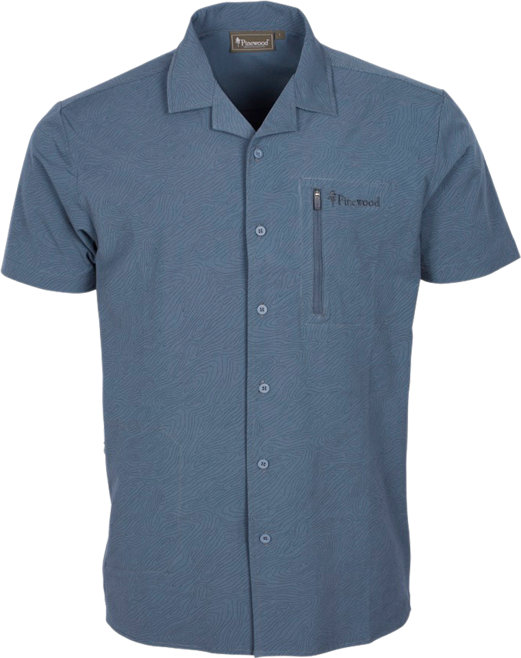 Pinewood Travel Topographic Herren Hemd storm blue