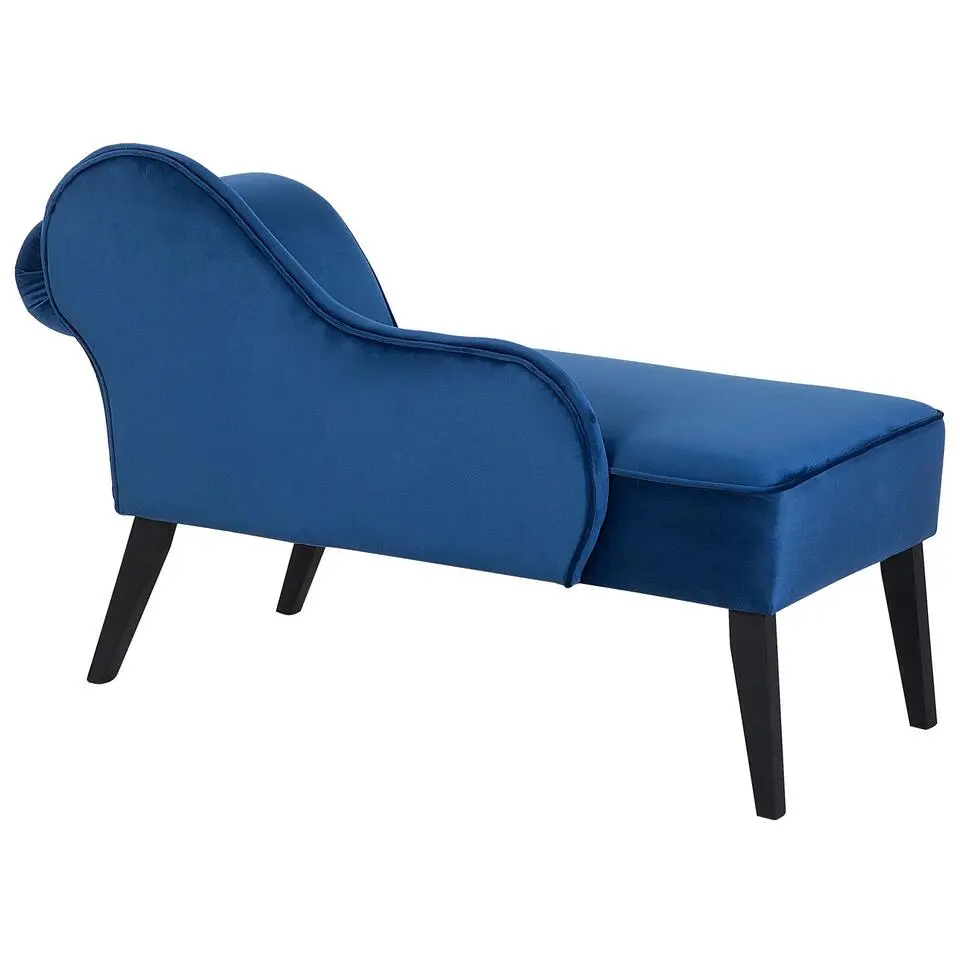 BIARRITZ - Chaise longue - Blauw - Rechterzijde - Fluweel
