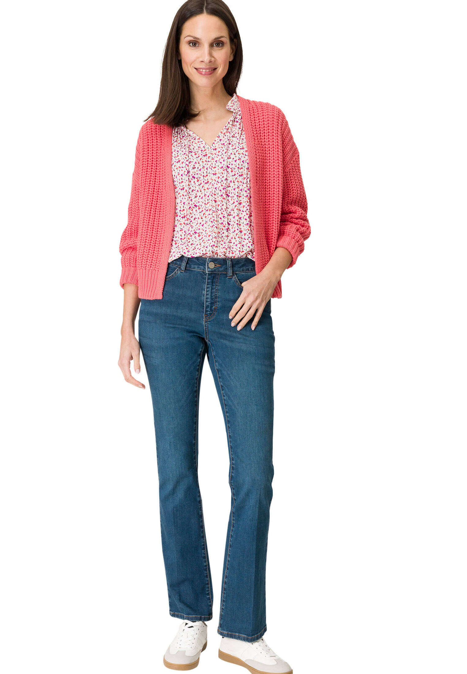 zero| Damen Plissee Bluse mit Blumen