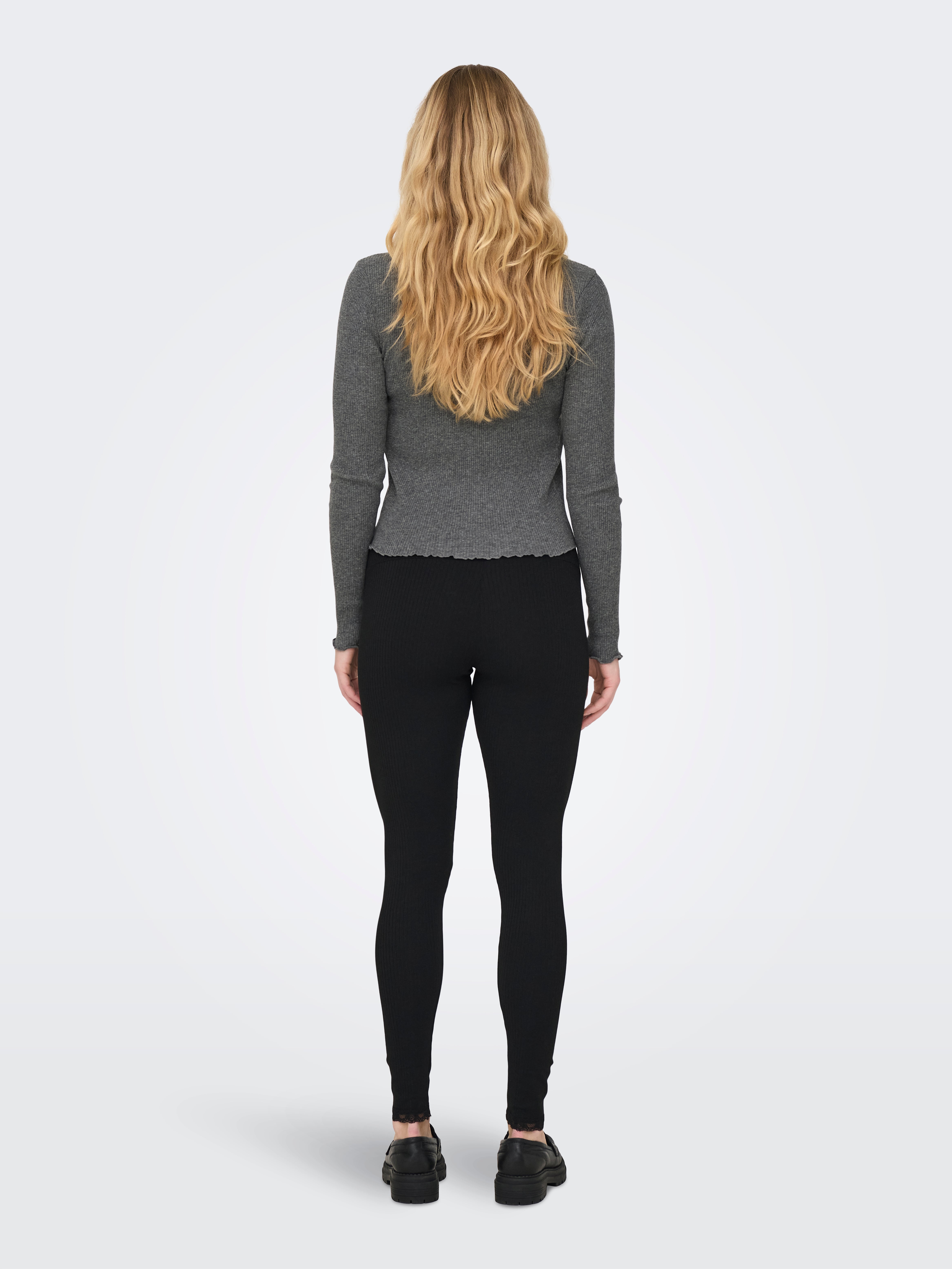 OLMXENA Top Dark Grey Melange