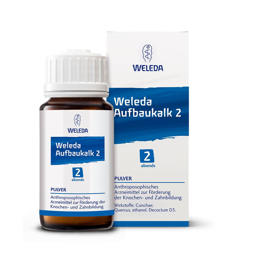 Aufbaukalk 2 Pulver für gesunde Knochen- und Zahnbildung bei Kleinkindern und Schwangeren