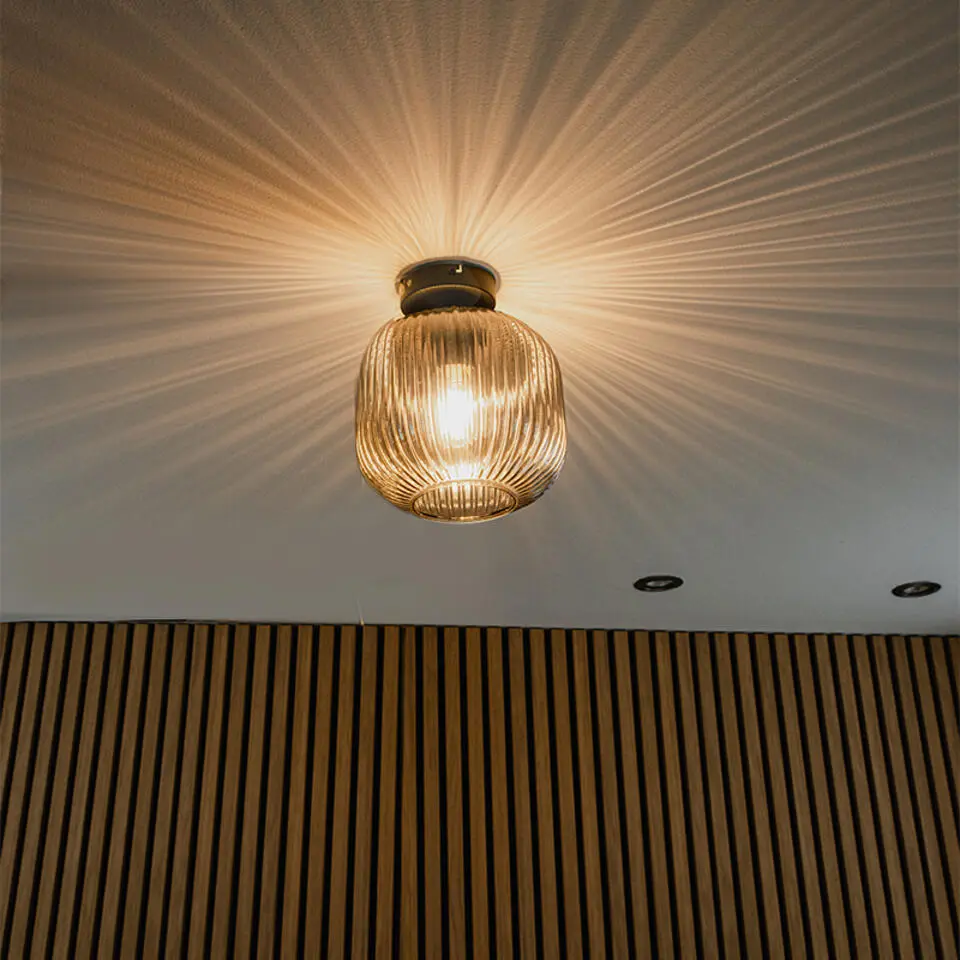 Qazqa plafondlampen karel zwart e27