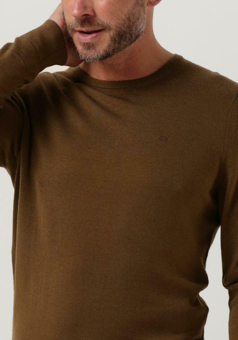 CALVIN KLEIN olijf calvin klein sweater superior wool crew neck sweater