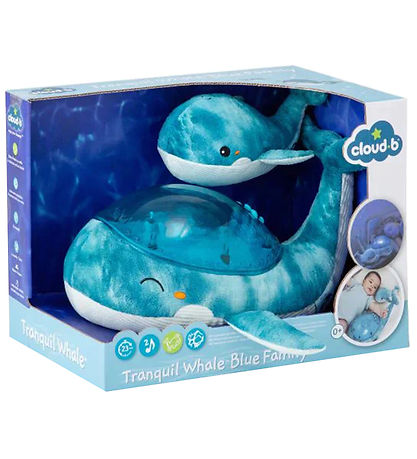 Cloud-B Nachtlampe m. Sound - Tranquil Whale m. Young - 30x28x13
